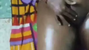 Oily Tamil wife fingering pussy before having sex